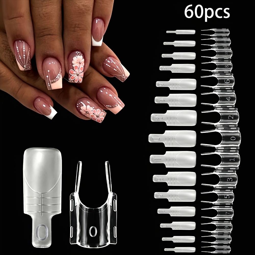 60pcs Double-Sided Handheld Abrasive Nail Lengthening Tools