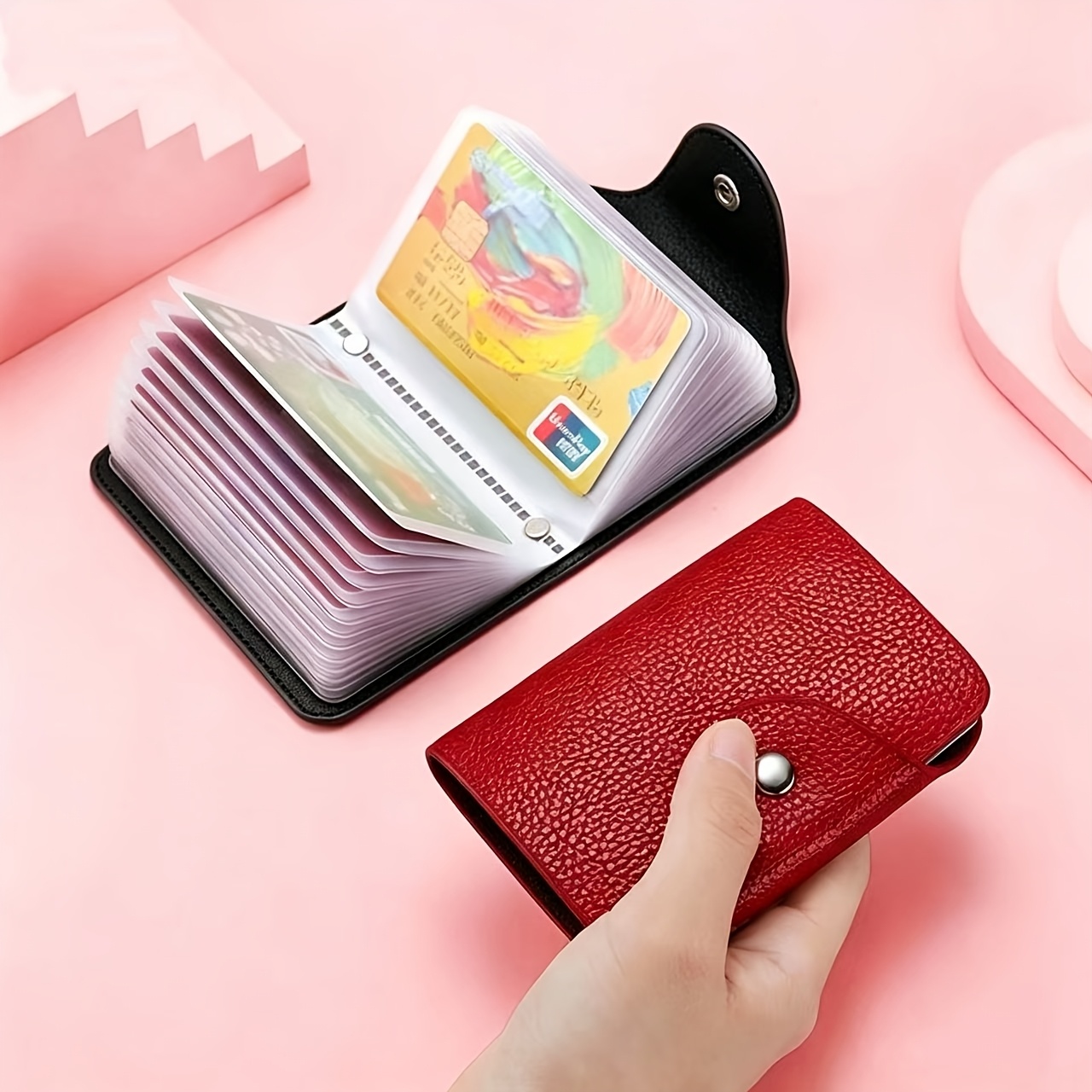 Image of 20-slot New Anti-magnetic Card Holder, Large Capacity Exquisite Id Holder For Men And Women, Compact Bank Card Wallet