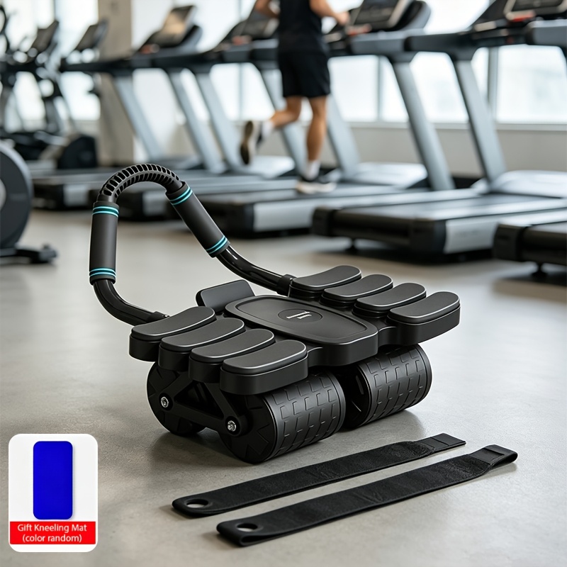 TEMU Rouleau Abdominal avec Support de Coude, Rebond Automatique et Genouillère, Équipement d'Entraînement du Tronc, Exercice des Muscles Abdominaux,