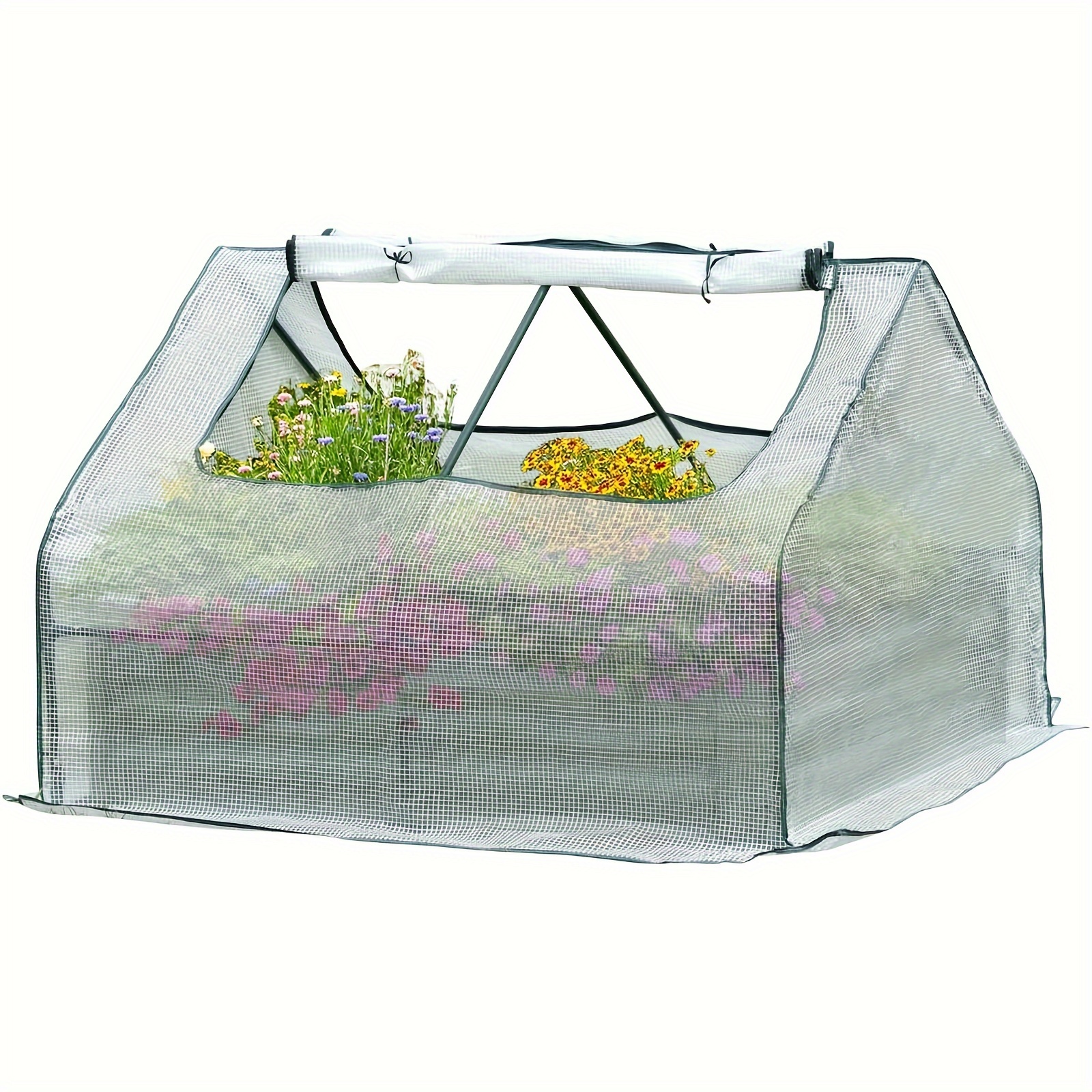 

4ft. X 4ft. X 1ft. Raised Garden Metal Bed Mini Greenhouse Kit