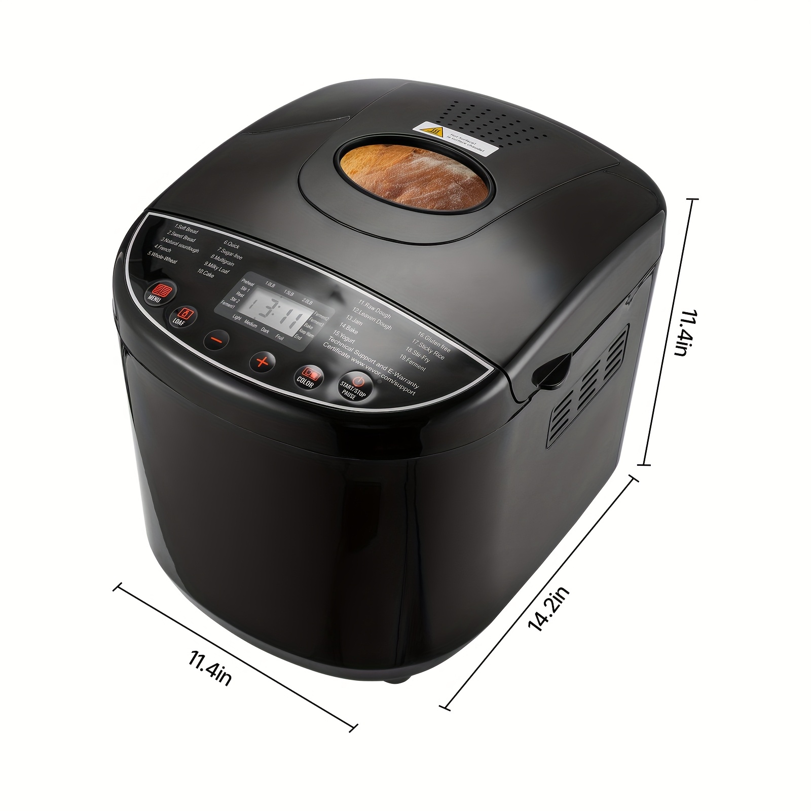 TEMU Happybuy Bread Maker, 19-in-1 2lb Dough Machine, Nonstick Ceramic Pan Automatic Breadmaker With Gluten Free Setting, Whole Wheat Bread Making,