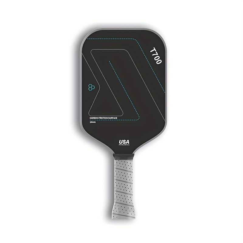 TEMU 1pc Carbon Fiber Pickleball Paddle, 16mm High-friction Cloth Pattern Racket, Cold Pressed, Breathable & Comfortable Grip, Unisex-adults, Usa Approved