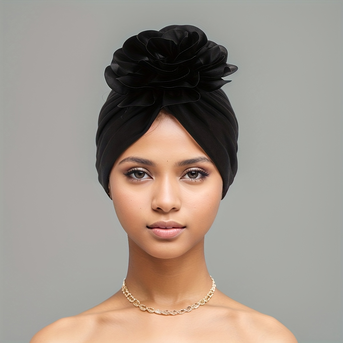 2pack elegant women turban flower caps - breathable elastic  display picture 1