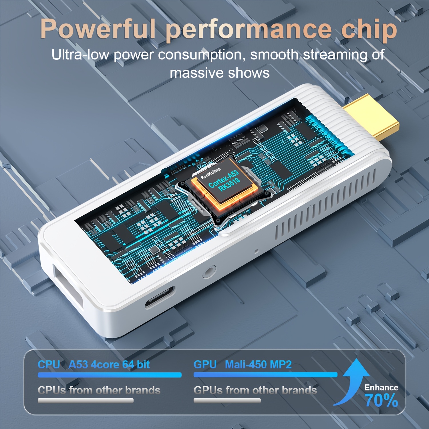 Clé TV intelligente ultra-mini X88PRO T1 blanche, nouveau modèle amélioré, design minimaliste, boîtier décodeur, Wi-Fi 6 double bande, processeur Rockchip RK3518, boîtier TV Internet, prend en charge 4K Ultra HD, lecteur TV, Android 14, sans fil 5.0+, télécommande à commande vocale