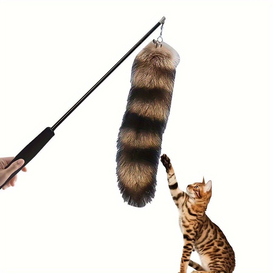 

Interactive 3-section Retractable Cat Teaser Wand - , Lightweight & Easy-to-clean Fishing Rod Toy For All Cats