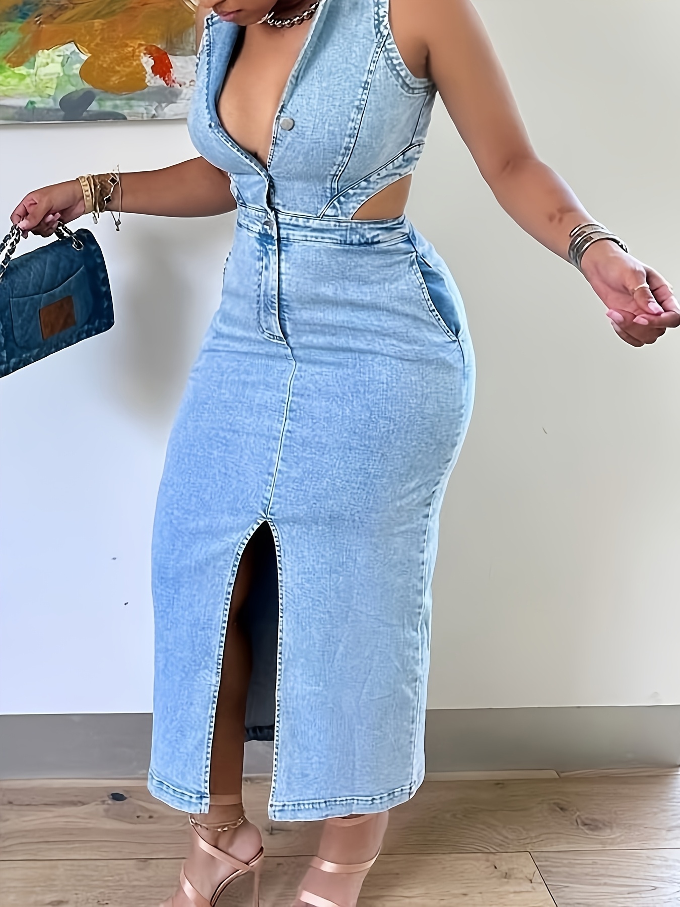 denim dresses sold on Temu United States