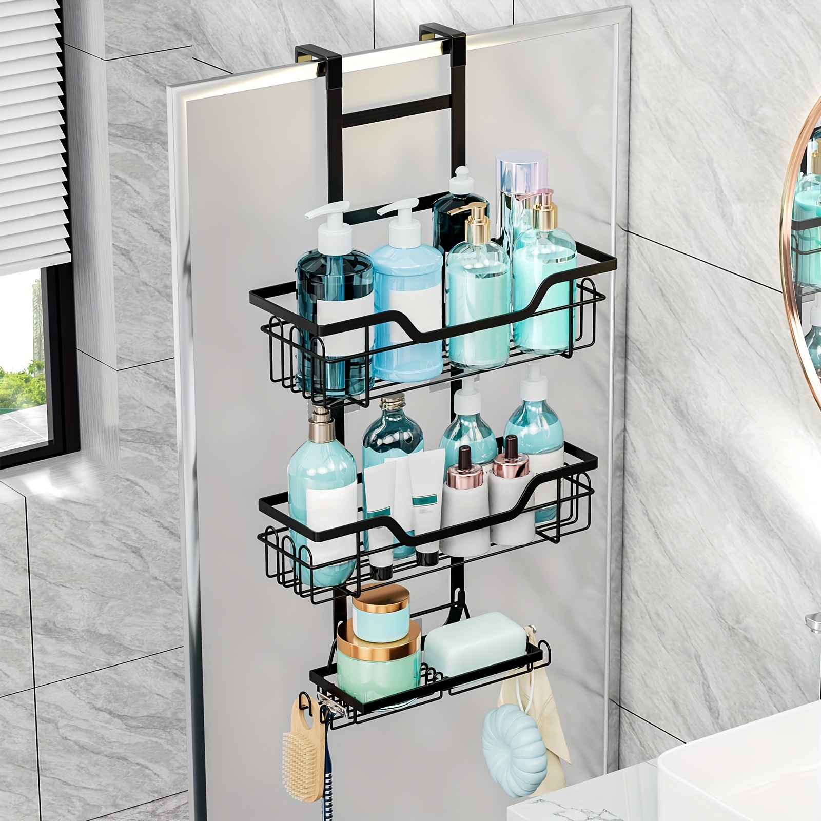 Shower Caddy Shelf Over Door 3 Tier Hanging Shower Organizer - Temu