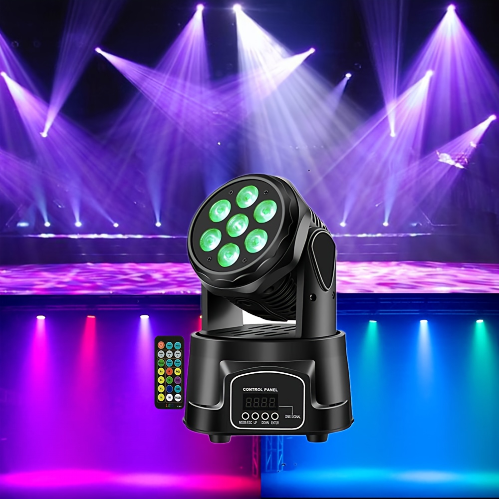 Party DJ Disco Light Shaking   7 x 8  Degree Rotating RGBW Stage Lighting Light DMX Remote Control Sound Activated Lighting Spotlight Beam Light for   Concert Wedding Live DJ Bar Performance Light Show
