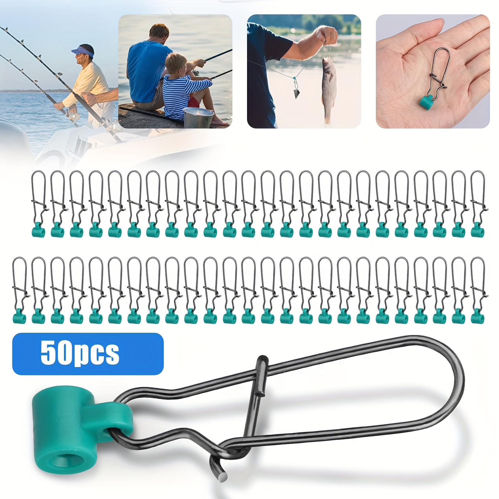 

50pcs Heavy Duty Fishing Sinker Slides, Stainless Steel Fish Line Finder Slider, Fishing Connector With