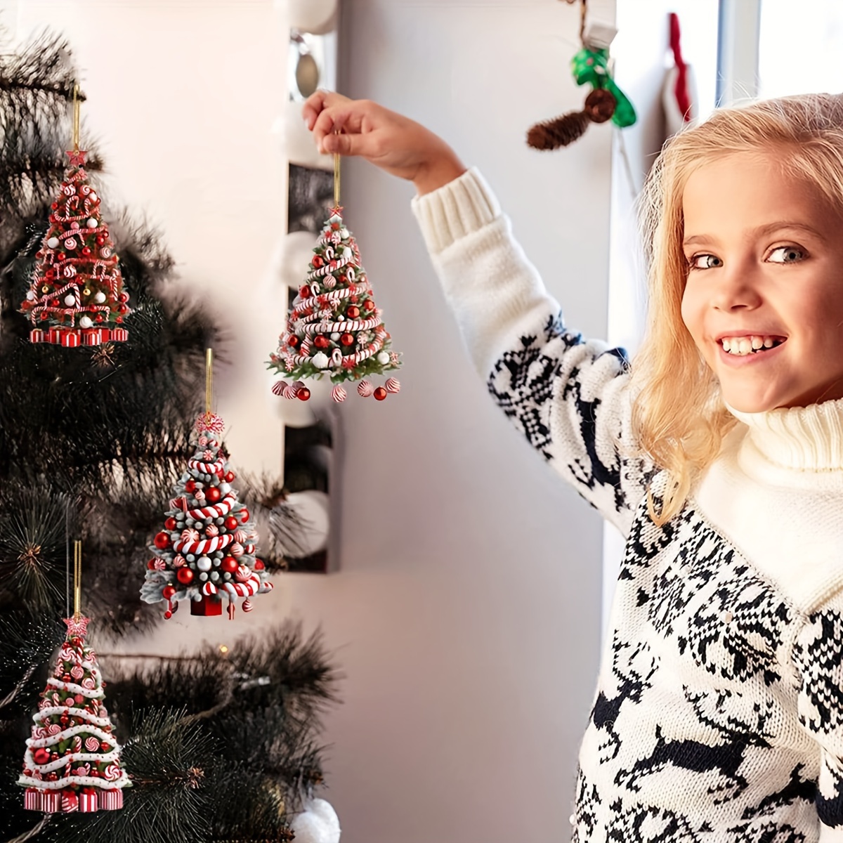 

4pcs Set Of Christmas Tree Ornaments - Contemporary For , No Needed