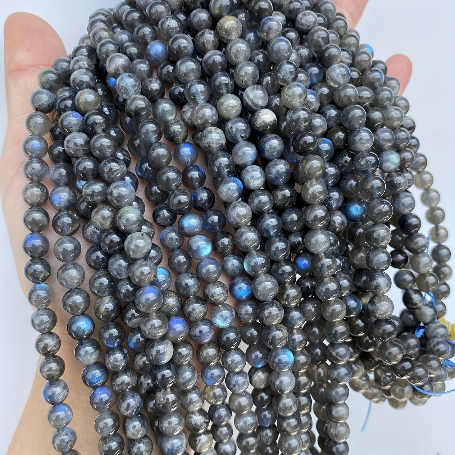 

Natural Labradorite Gemstone Loose Beads Round Crystal Energy For Jewelry Making