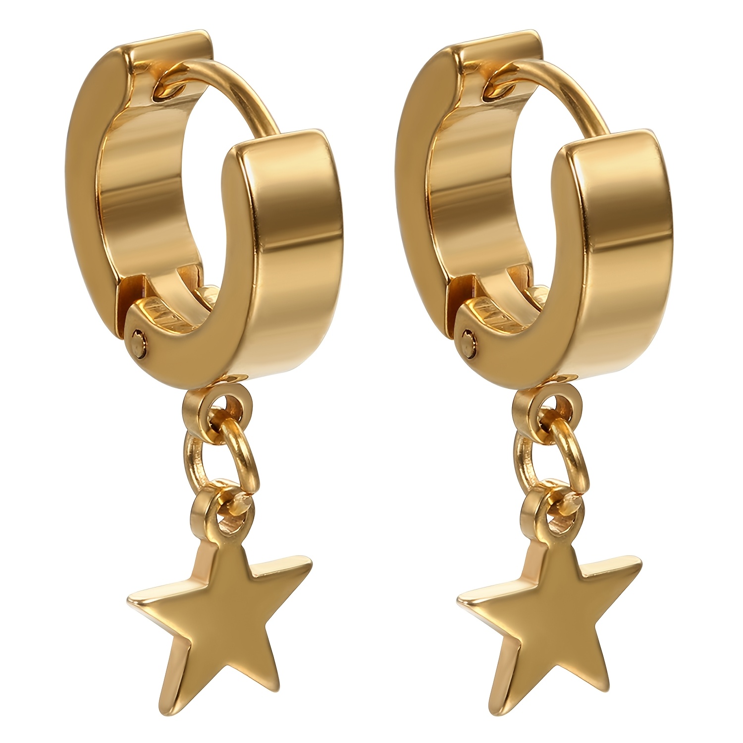 Pentagram Pendant Stainless Steel Men's And Women's Ear Earrings Jewelry Gift