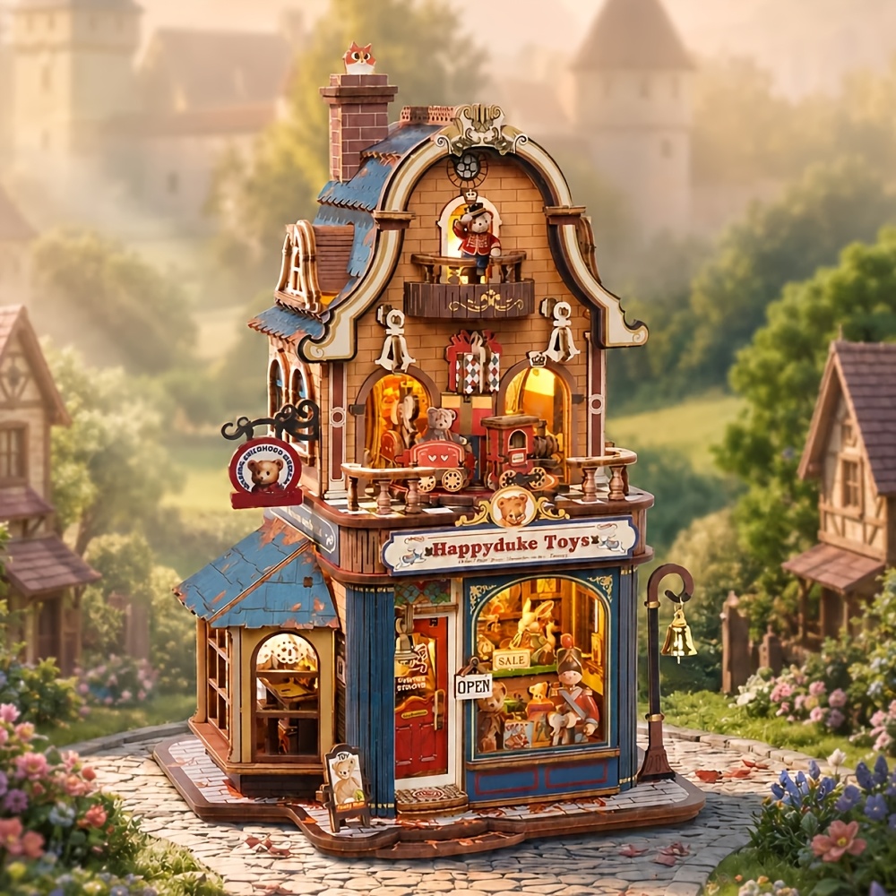 TEMU Robotime 3d Puzzles, Miniature Shop Building Kit With Motion And Music, Creativehome Decor Ornament, Ages 14+, Christmas And Halloween