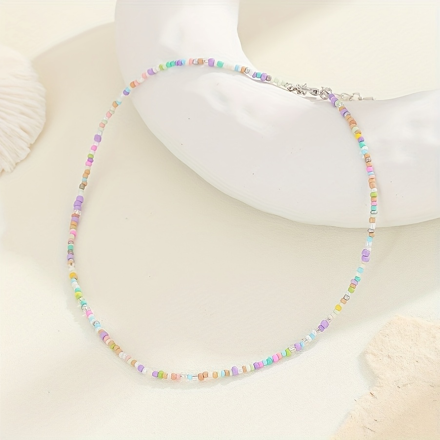 1 Simple Elegant Bohemian Ethnic Style Colorful Beaded Women's Necklace