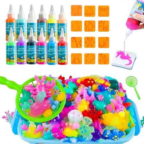 Artikelbild wasserelfen-set mit 30 teilen, inklusive 12 flaschen magischen und 12 tiermodellen mit aufbewahrungsboxen, für eltern-kind-interaktion, perfekte geschenke für halloween, weihnachten, ostern und neujahr
