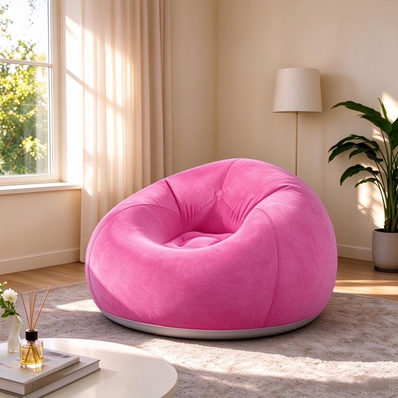 TEMU 1 de sofá cama inflable grande, sillón , sofá de PVC tipo puf, adecuado para uso en interiores y exteriores
