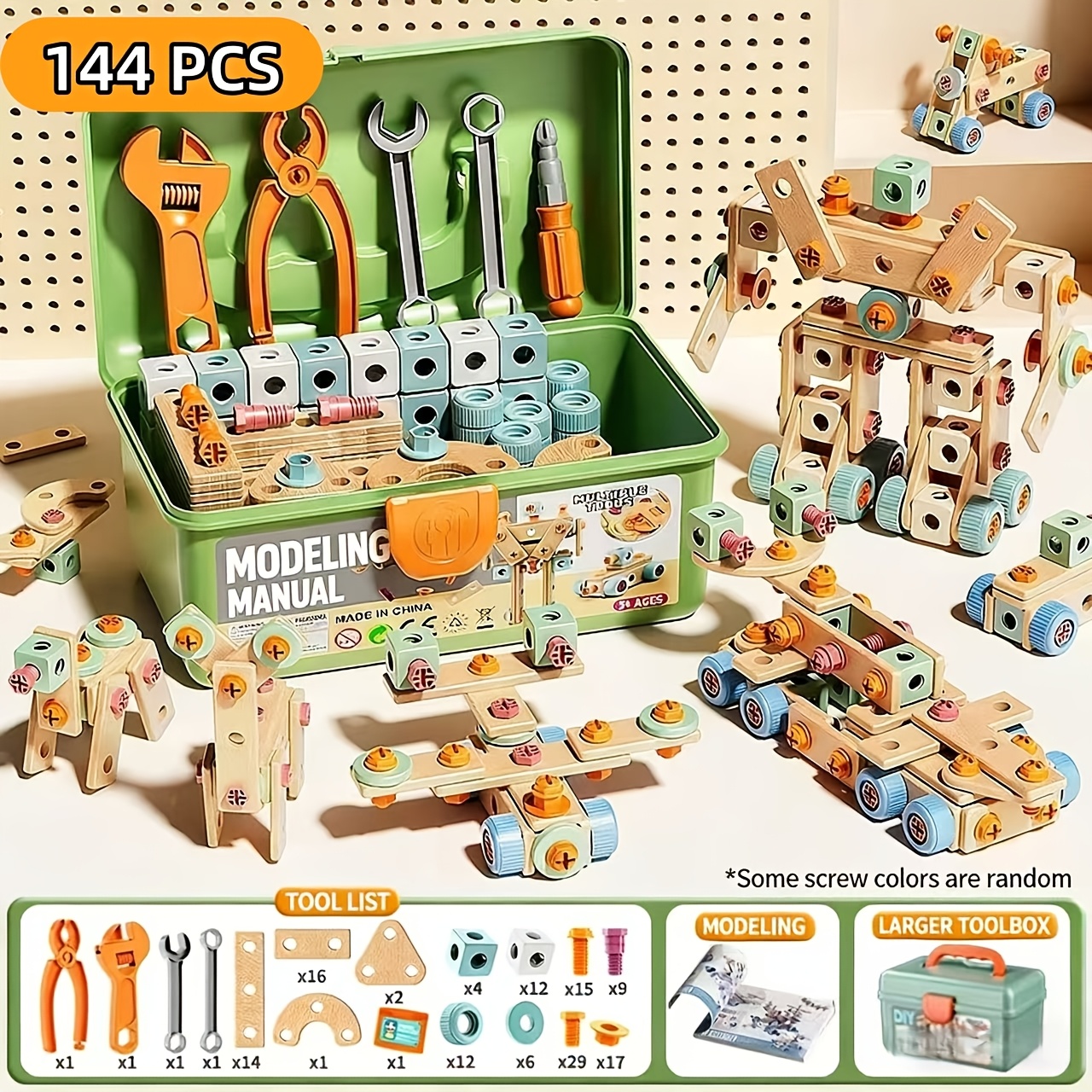 TEMU Jouets à vis pour enfants, jouets à vis à démonter et à assembler, jouets de bricolage qui font aux mains et au , jouets-puzzles à assembler à ,