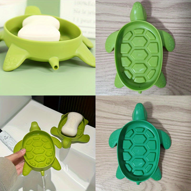 

1pc Porte-Savon en de Tortue - Drainage Facile, Couvercle, Plastique , Accessoire de Salle de Bain