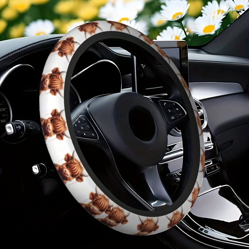 

Cow Pattern Polyester Steering - Fit, Car For - For Halloween, Christmas, , Birthdays