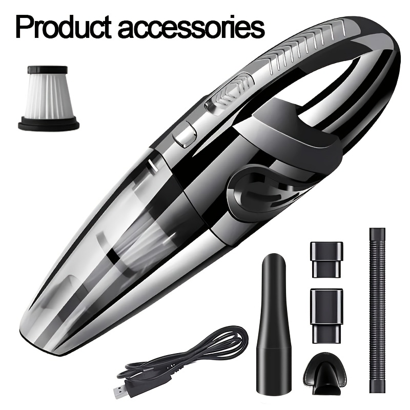 TEMU Handheld Wireless Car Vacuum Cleaner, Suitable For Car And Home Use, 6000pa Super Strong Suction High Power, Usb Charging, Suitable Fooor And