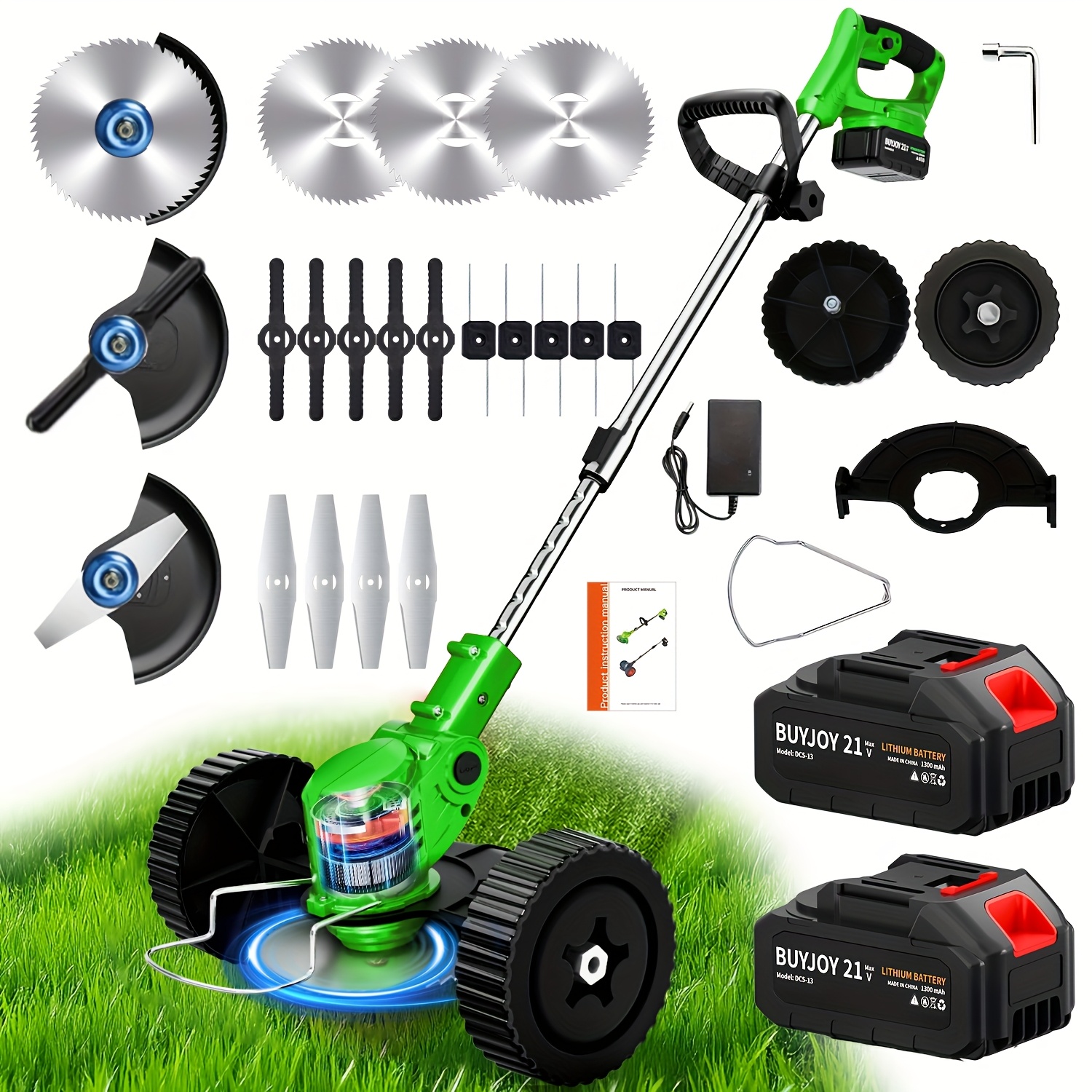 TEMU Electric Lawn Mower, Lawn Mower/cordless Lawn Mower With Wheels Or Without Wheels, 1/2pcs Battery, Suitable For Lawns, Courtyards And Gardens,