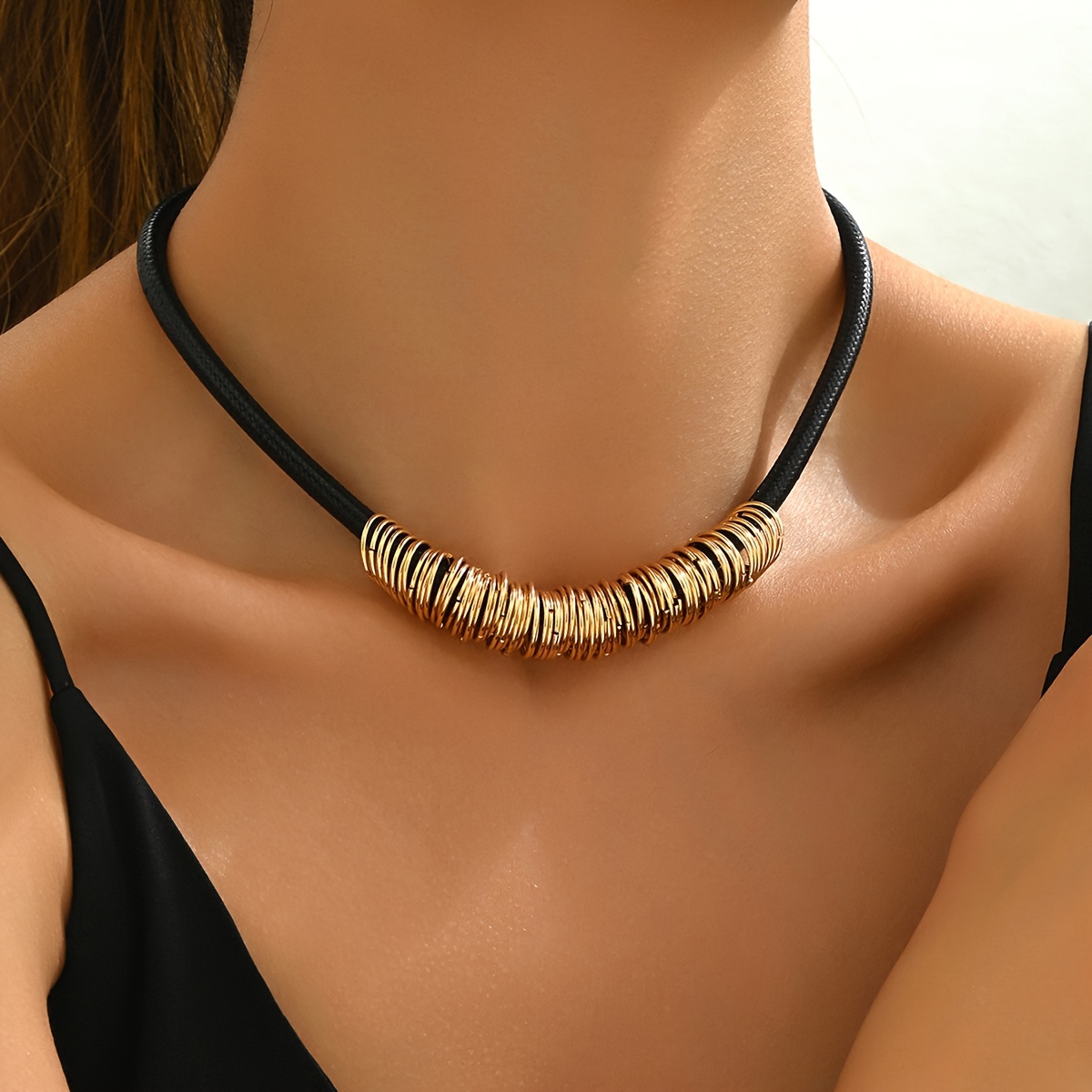 

1pc Hip Hop Fashion Simple Necklace, Weave Material, For Daily And Party , Accessory