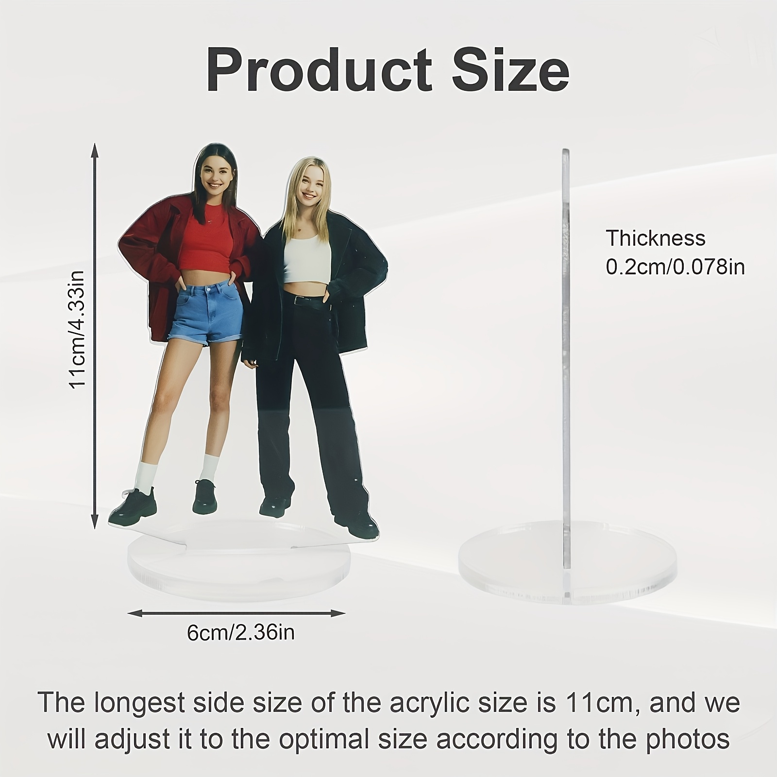 TEMU 2d Flat - 2d Plane - Personalized Acrylic Decoration] Custom 1pc/2d Acrylic Photo Ornament | Double-sided Custom Souvenir Featuring Your Image,