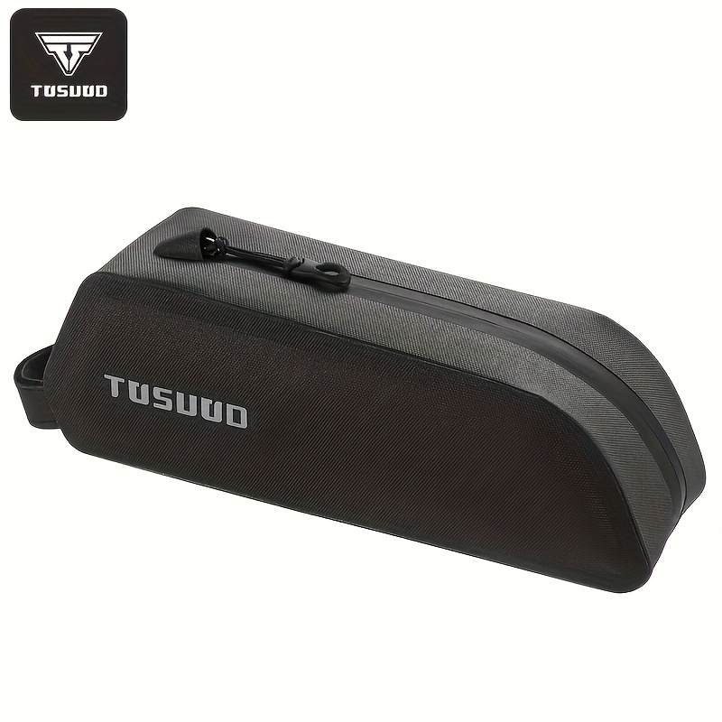 TEMU Tosuod High Quality Bicycle Front Rack Pannier - Large Capacity Detachable Mountain & Road Bike Bag With Secure Mounting, Black, Ideal For