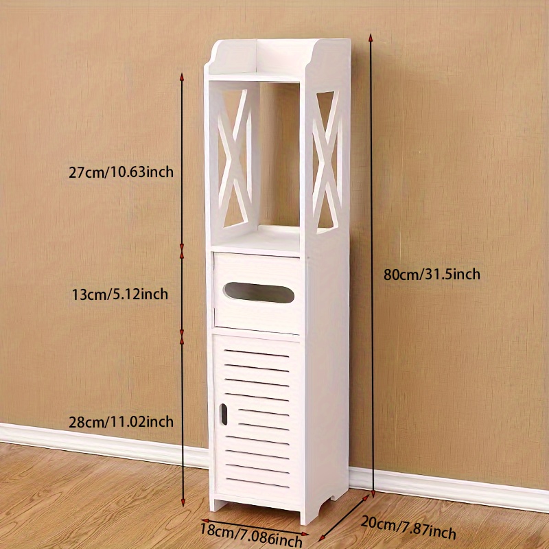 Small Bathroom Storage Cabinet Slim Toilet Paper Storage - Temu United ...