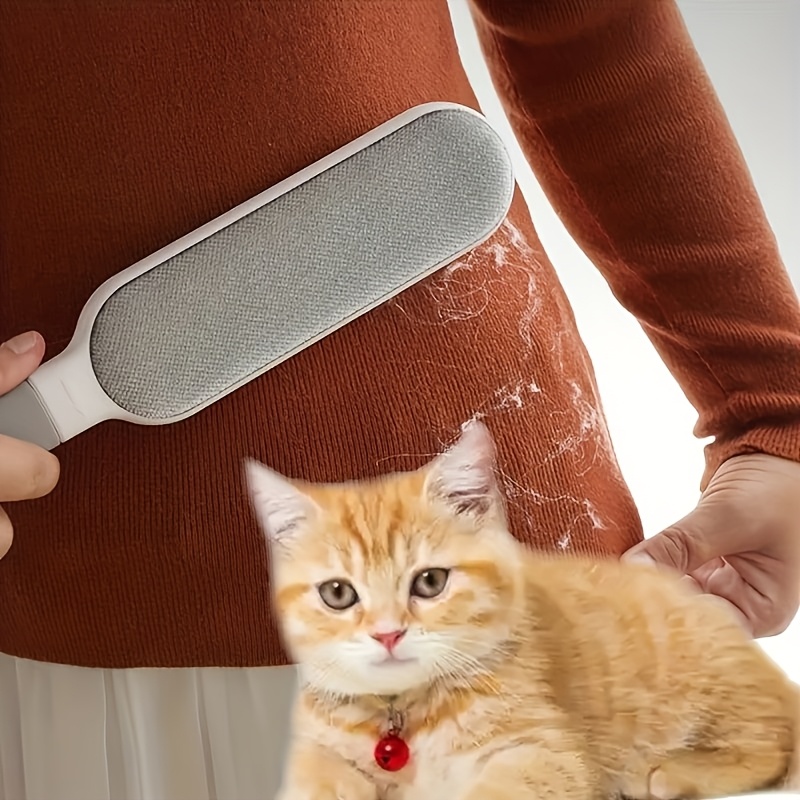 Cepillo electrostático manual de doble cara de alta resistencia | Para pelo de mascotas, pelusa en alfombras, muebles, ropa, ropa de cama | Mango ergonómico, limpieza multiusos, no requiere electricidad, diseño portátil que ahorra espacio