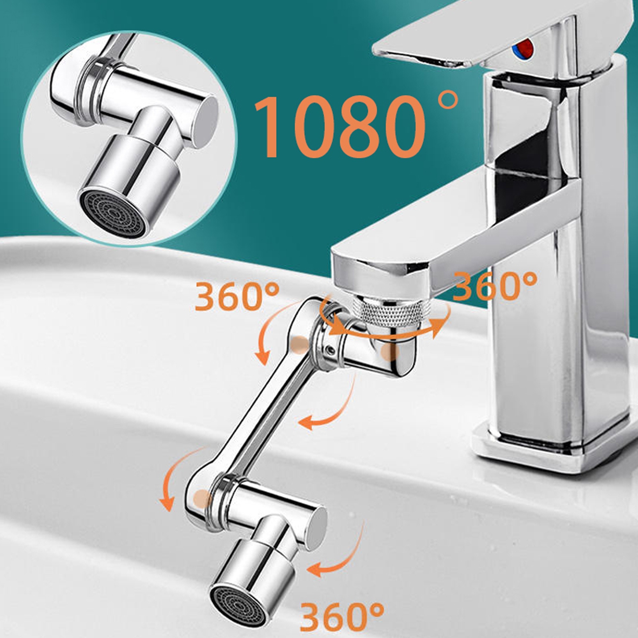 

Faucet Extender With Anti-splash Aerator - Durable Abs Mechanical Arm, Rotating Design For Easy Installation