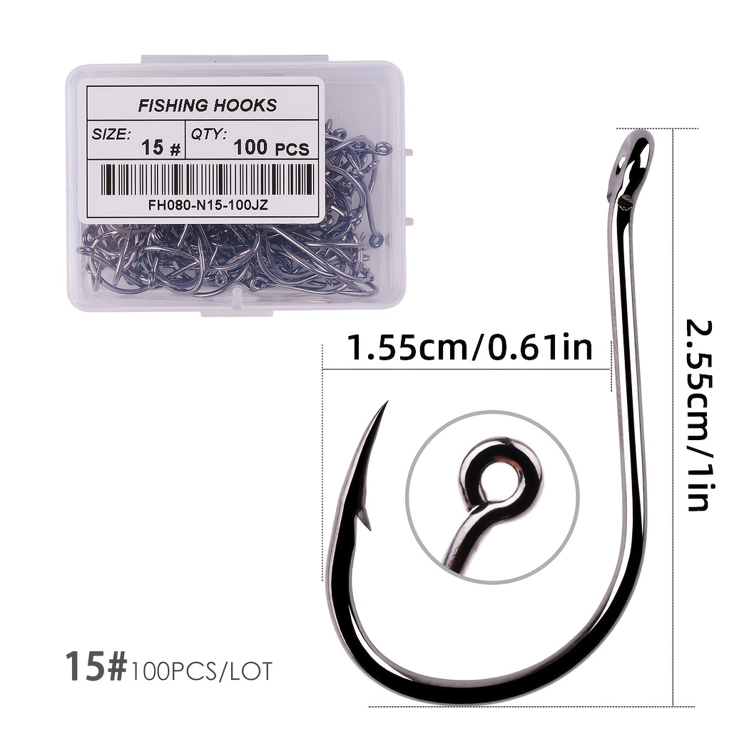 barbed wire fish hook XL Long Barbed Jigs W/ Eyes (3/0 2X Strength Hooks) main image 0