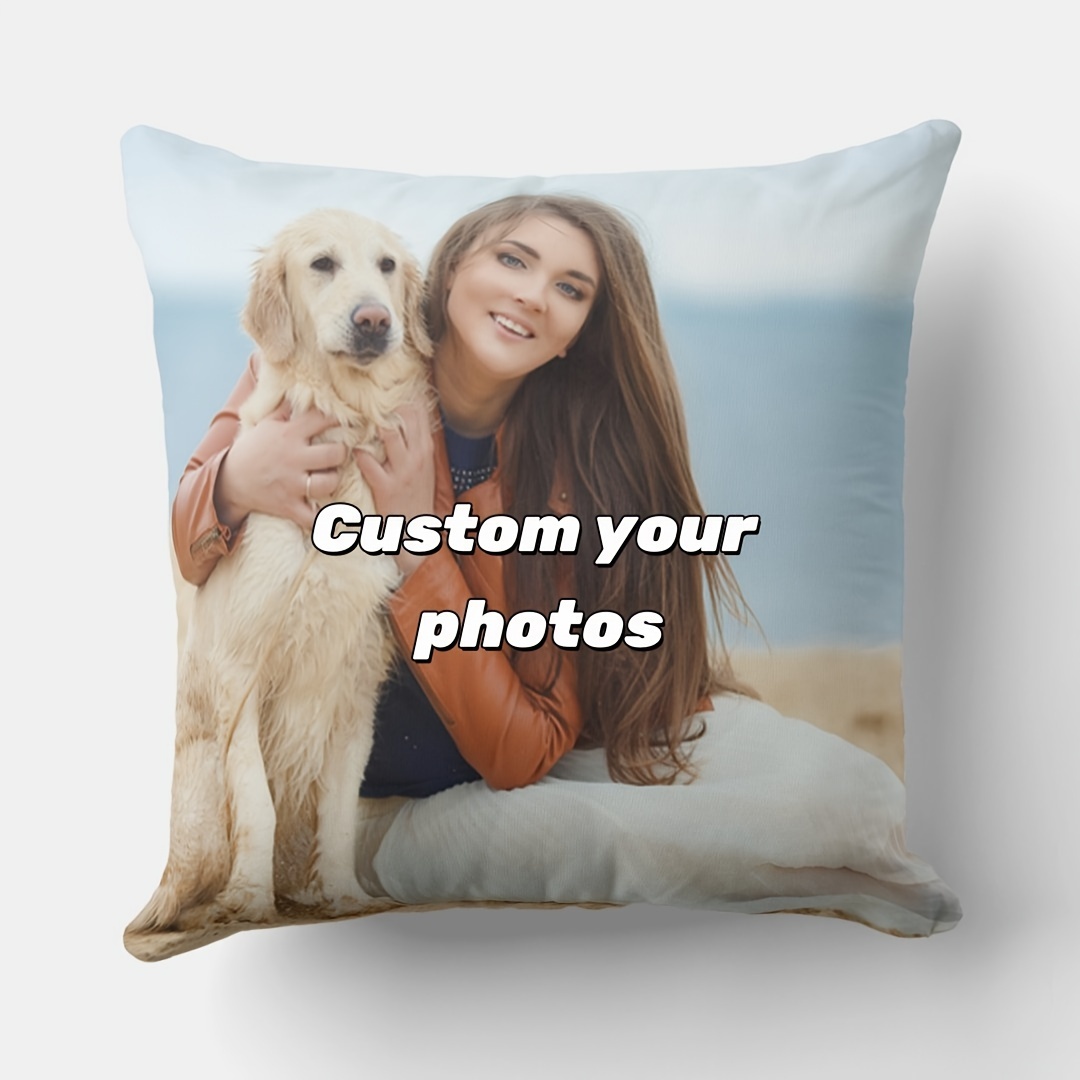 

Custom 18x18" Vintage Soft Plush Throw Pillow Cover - Personalized Dog Memorial & Photo Design, Zip Closure, Hand Wash Only - Perfect For Home & Sofa Decor (pillow Not Included)