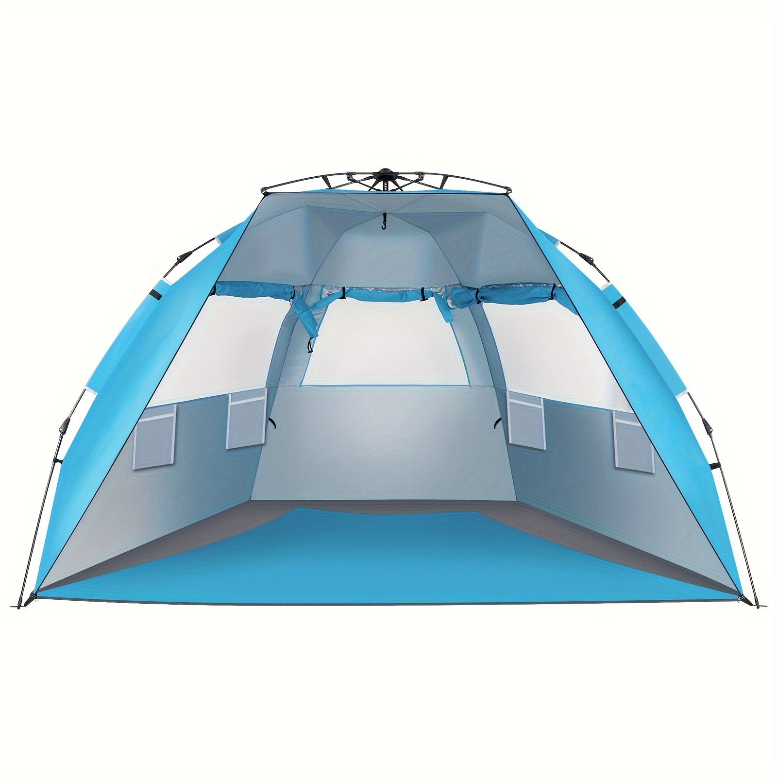 

Fiberglass Pole Oxford Cloth Quick-open Beach Tent Blue