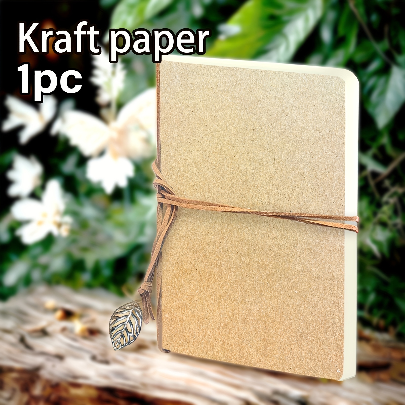 TEMU 1pc/3pcs, 80 Pages, Paper Cover Sketchbook, Leaf-shaped Pendant Leather Bookmarks, Square And Rectangular Blank Notebook, Travel Sketchbooks,