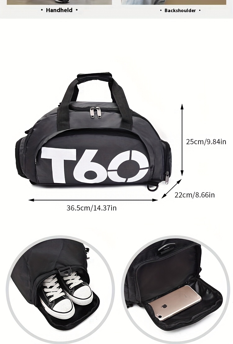 Fashionable and Versatile Gym Bag, Sports and Travel Tote with Detachable Shoe Compartment, Multi-functional Large-capacity Luggage Bag