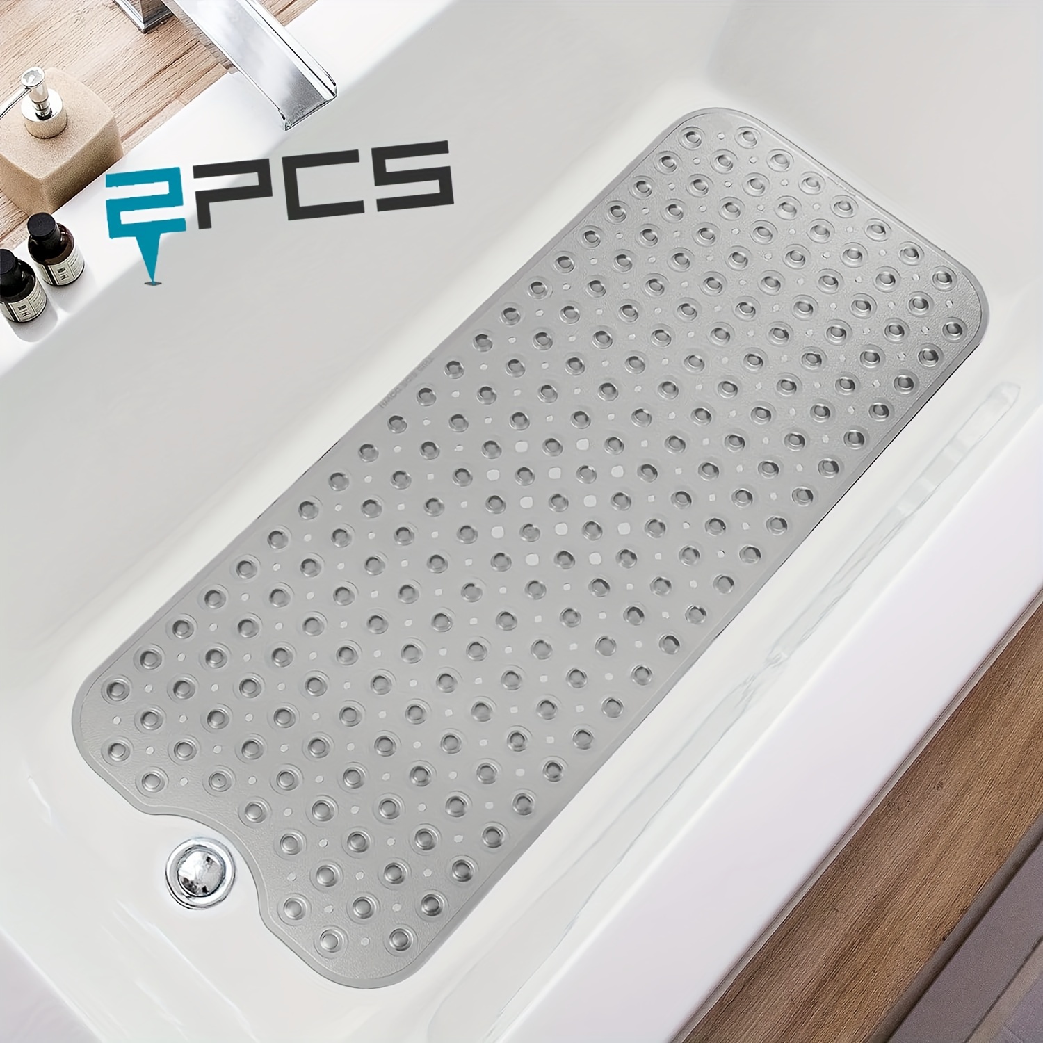 

2pcs/pack Bath Mat - Large Non Slip Bathtub & Shower Mat - Extra Long 40 X 16 Inch Bathroom Mats For Tub Nonslip Anti Slip Bathmats