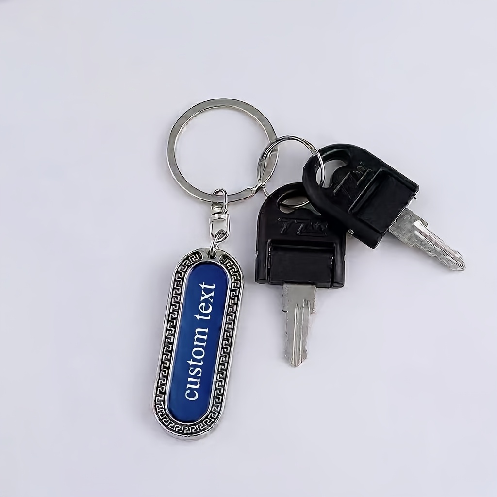 TEMU Portachiavi personalizzato a forma di SUV e , targhetta personalizzata su entrambi i lati con e numero di telefono, ciondolo ID anti-smarrimento