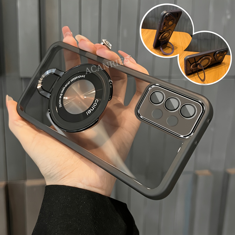 TEMU Phone Case - For Galaxy A13/ A23/ A32/ A32 5g/ A33 5g/ A52/ A52 5g/ A52s 5g/ A53 5g/ A72/ A73 5g Case With Magnetic Fold Holder Transparent Soft