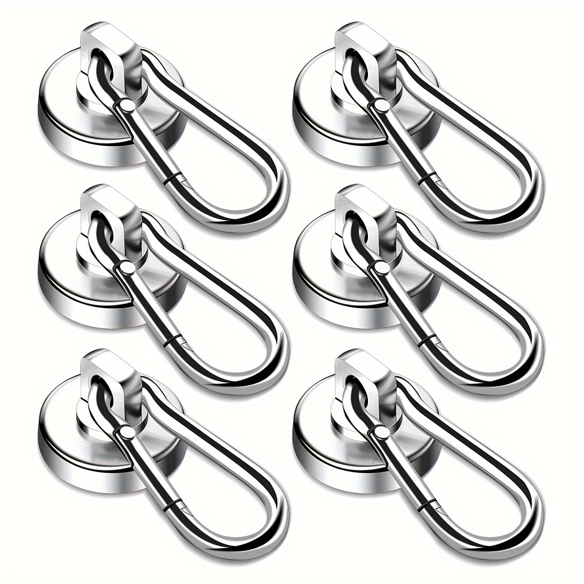 

2pcs Heavy Duty Neodymium Magnetic Hooks, With Rotating Carabiner, Magnetic Hooks, Heavy Duty Neodymium Magnetic Hooks