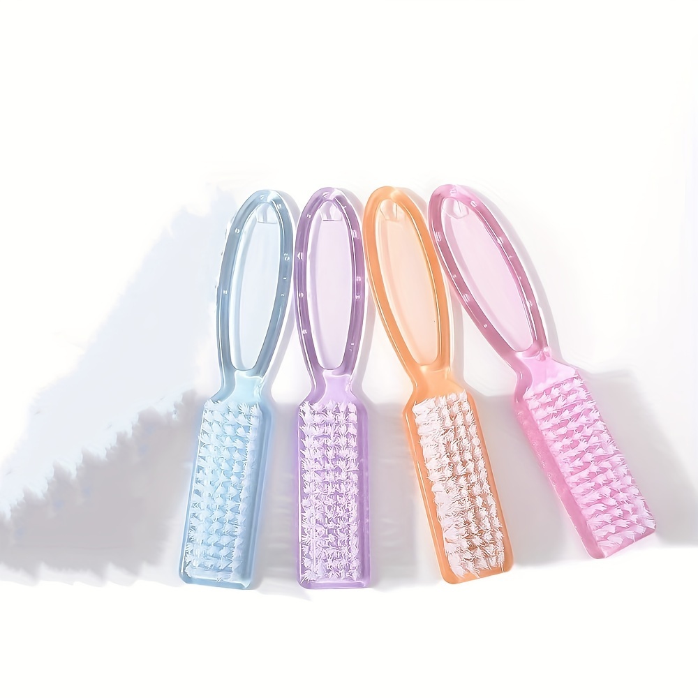 TEMU 4pcs Nail Cleaning Brushes With Ergonomic Grip - Women, Men & | Odorless Foot, Hand & Nail