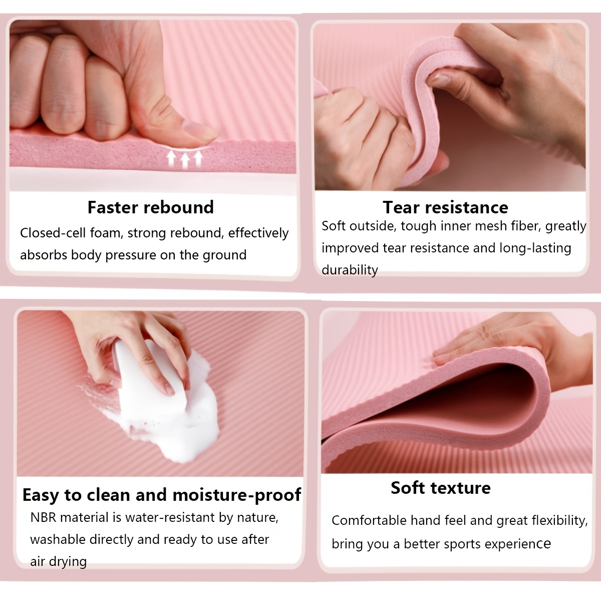 NBR Thickened Yoga Mat 2pcs Set for Home Fitness