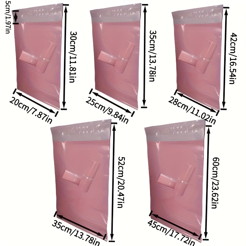 TEMU Lot de 50 sacs postaux auto-scellants rose foncé - Sacs d'expédition extra larges avec bords renforcés, adaptés à un commercial, à de vêtements