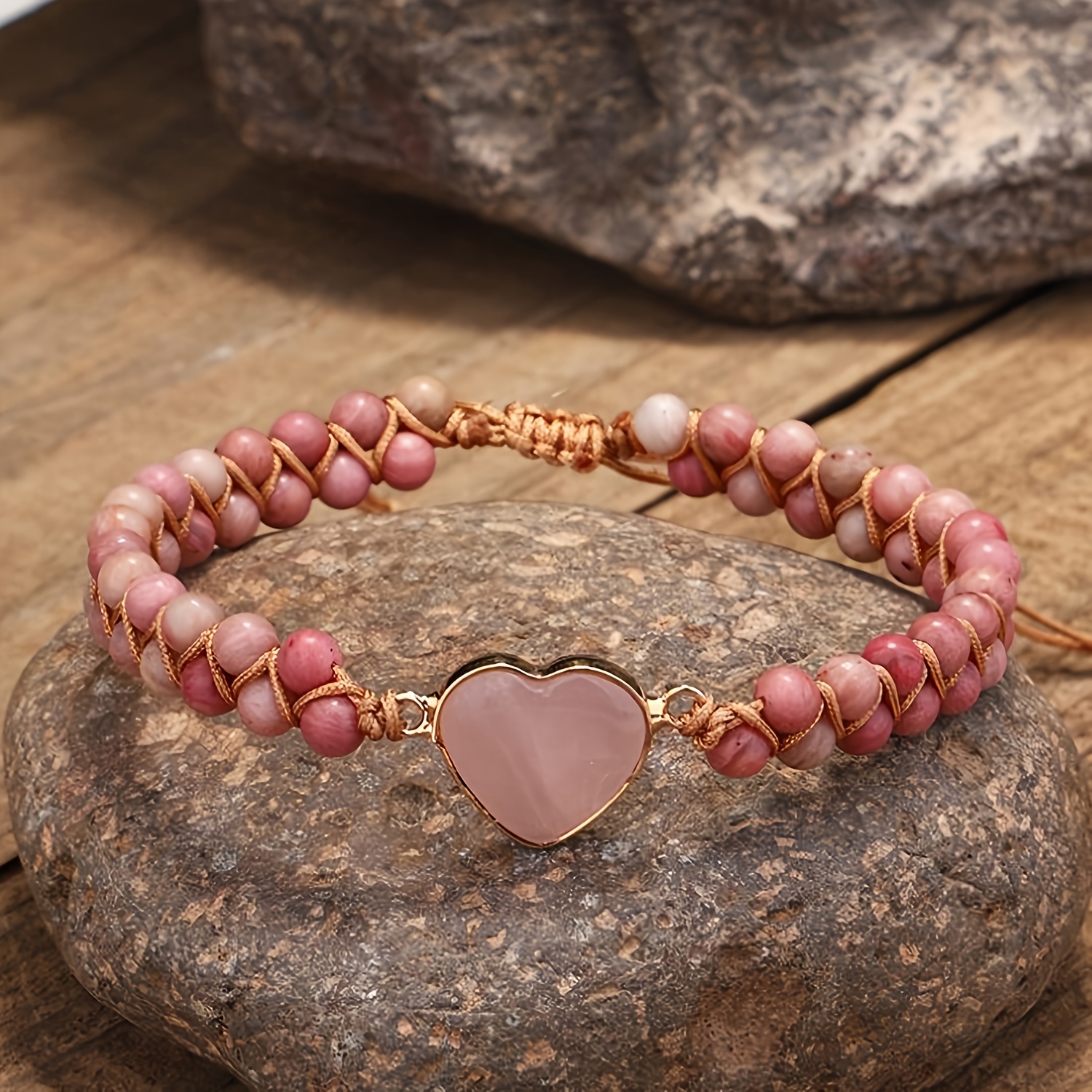 

Elegant -chic Rose Quartz & Bracelet - Natural Stone, Casual Attire Or Gifting