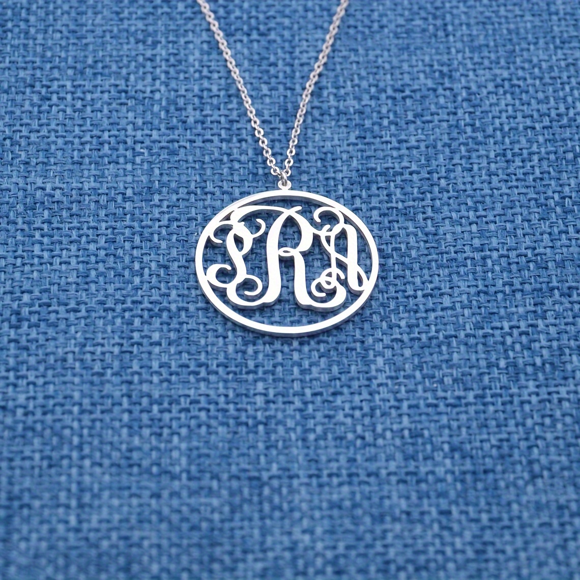 TEMU Customize A Necklace With 3 Initials, A Personalized Round Pendant For Women, Made Of Stainless Steel, Supporting 3 English Letters (english Only)