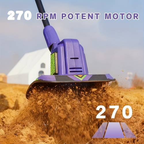 item picture 20v cordless cultivator 48 steel garden 8 6 inch wide battery powered garden cultivator 2ah battery and charger included