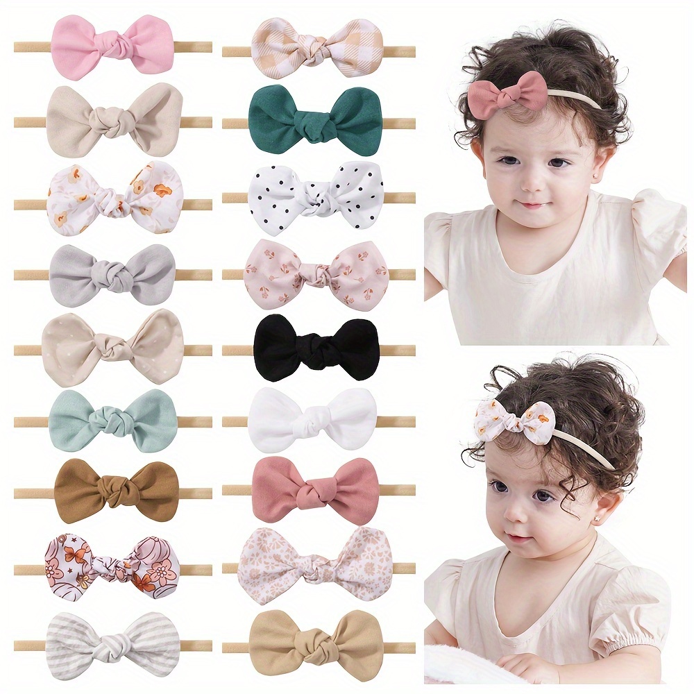 

6pcs Bowknot Hairbands - Assorted , Polyester & , For