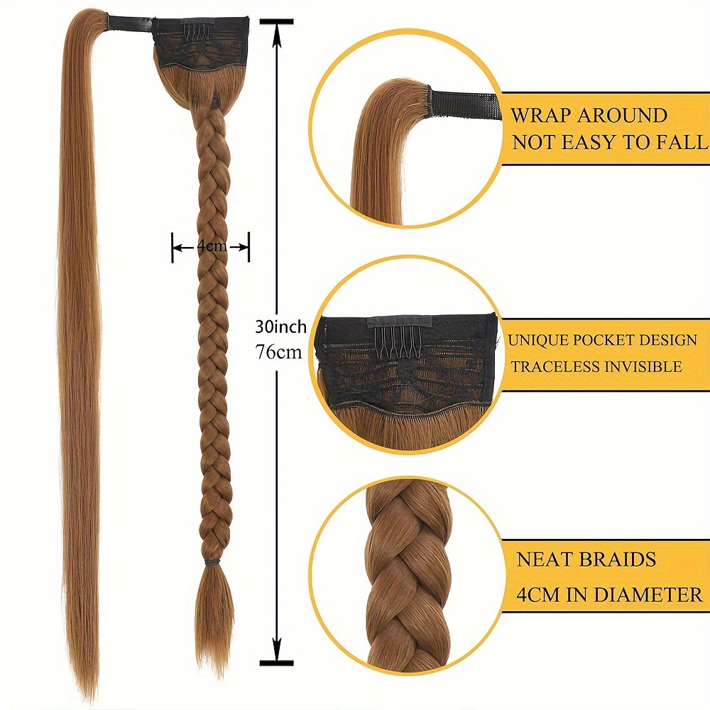   handcrafted twist braid ponytail extension versatile fishbone style for women   around design details 3