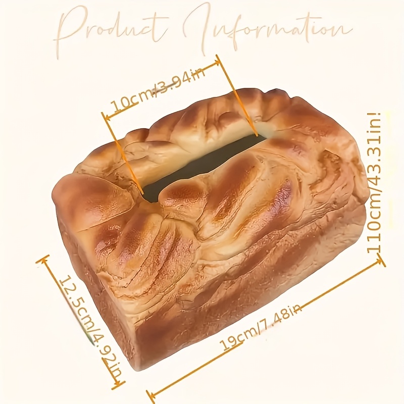 1pc creative simulation bread design plastic tissue box rack square design   tissue dispenser suitable for home car living room and restaurant decoration Product details 3