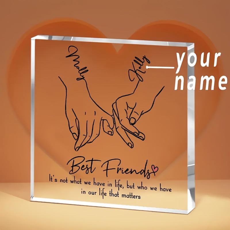 

Customized Acrylic Board For Close 3.94x3.94in - Customizable Name, , No Electricity Required, Ring Promise Design, Suitable For Birthday, Christmas, Day Gifts